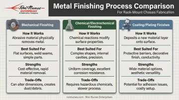 Comparison of mechanical, chemical, and coating metal finishing methods