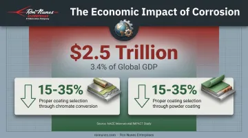Global corrosion cost statistics showing annual economic impact and savings potential