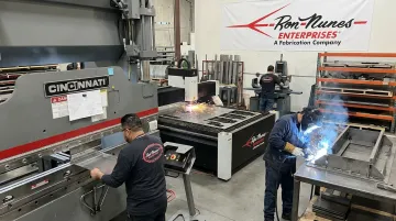 Ron Nunes Enterprises six-step sheet metal rack chassis fabrication production sequence