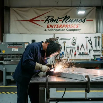 Precision welding services in fabrication shop