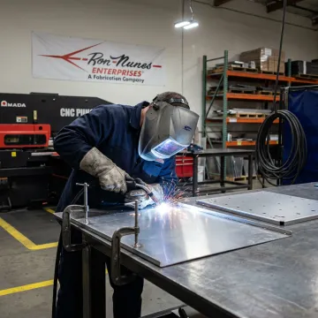 Precision welding on fabricated metal parts