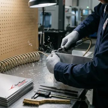 Mechanical metal finishing on fabricated parts