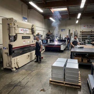 Precision metal fabrication shop in California