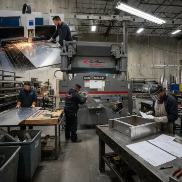 Aluminum fabrication shop with precision equipment
