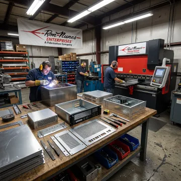 Electronic metal fabrication shop with precision chassis