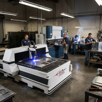 Metal fabrication process in a manufacturing shop