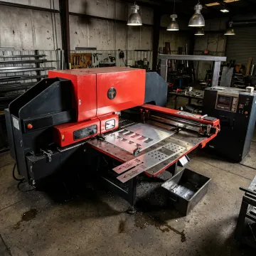 Sheet metal punching machine producing precision parts