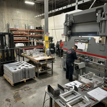 Technician forming sheet metal parts