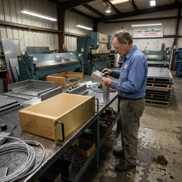 Precision sheet metal fabrication in progress