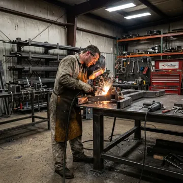 Welder fabricating precision metal parts