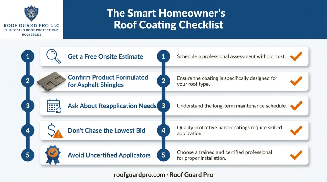 5-step homeowner checklist for budgeting roof rejuvenation project costs