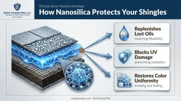 GoNano Shingle Saver nanotechnology coating three-step protective benefits diagram