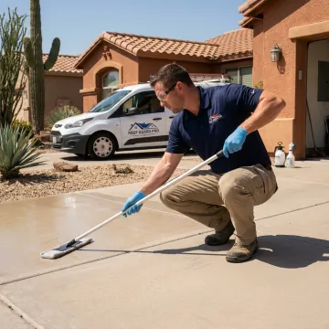 Concrete protection applied to driveway