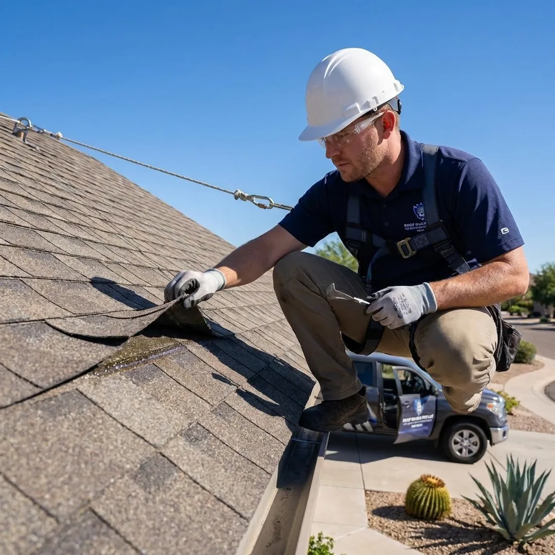 Protected asphalt shingle roof in Arizona