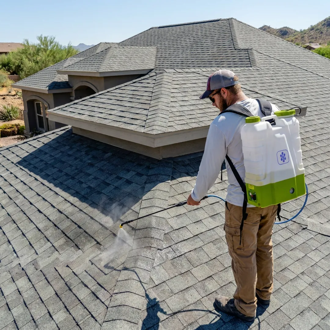 Roof preservation treatment on shingled home