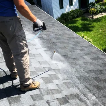 Roof protection being applied to shingles