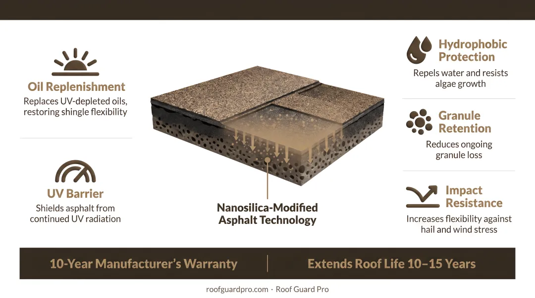 GoNano Shingle Saver roof treatment application process on Arizona home