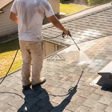 Residential shingle roof protected by Roof Guard Pro