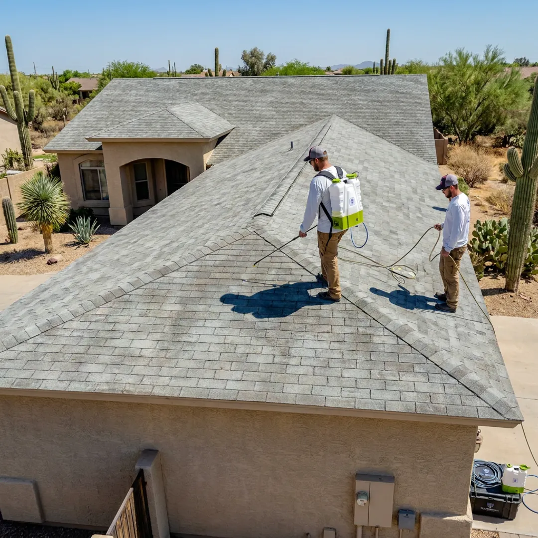 Phoenix home with protected shingle roof