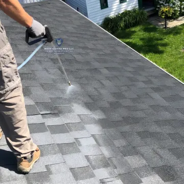 Nano roof coating applied to asphalt shingles