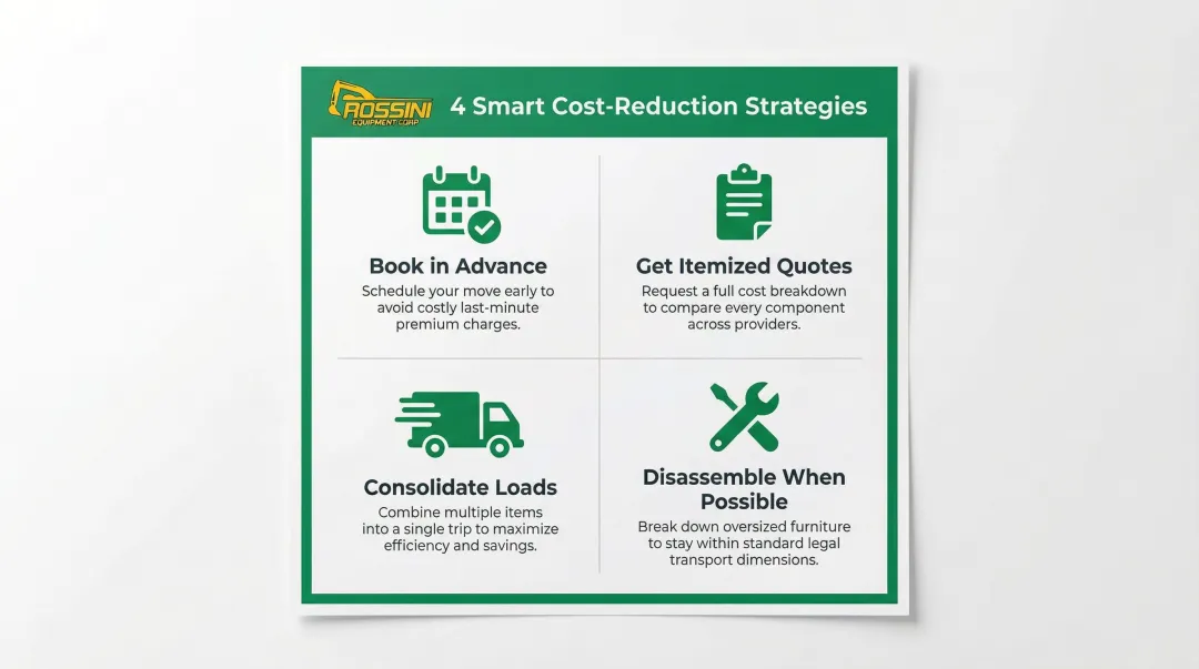 Four strategies to reduce heavy equipment transport costs before booking
