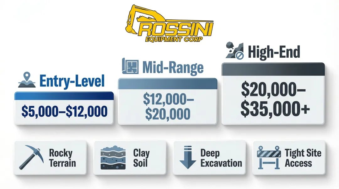 Foundation excavation cost tier breakdown with four key site condition drivers