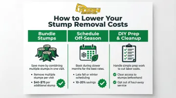 Three strategies to lower stump removal costs bundle schedule prep tips