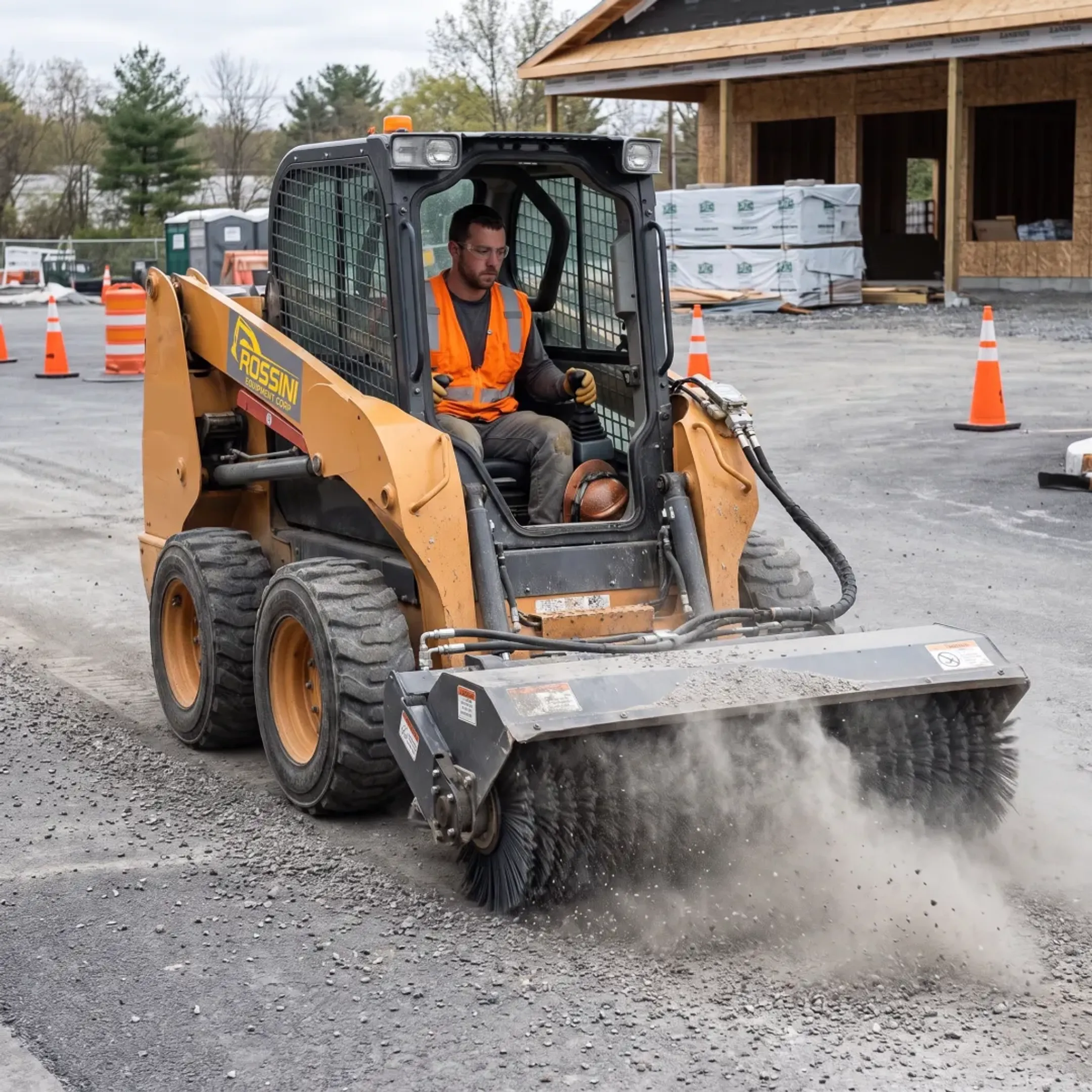 Rent Skid Steer Sweeper and Broom Attachments