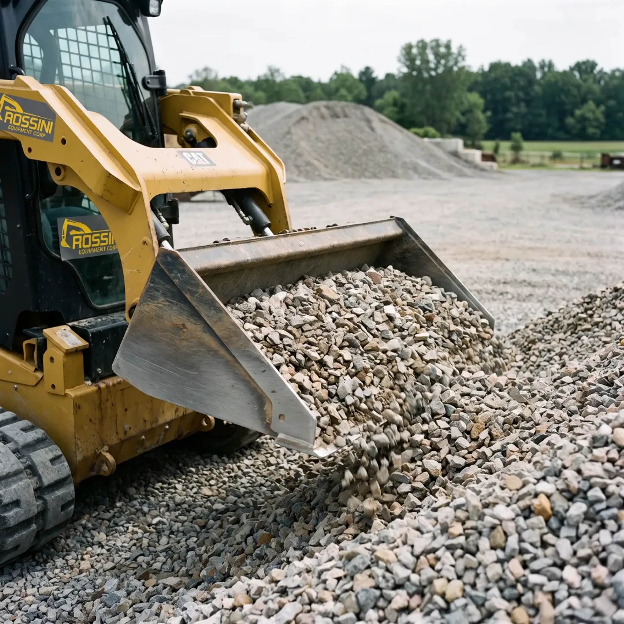 Skid steer bucket loading aggregate