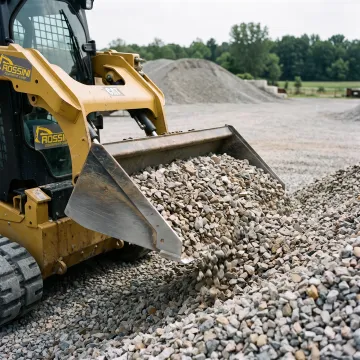 Skid steer bucket loading aggregate