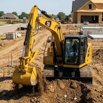 Professional excavation and grading work in progress at a Wilmington, DE construction site
