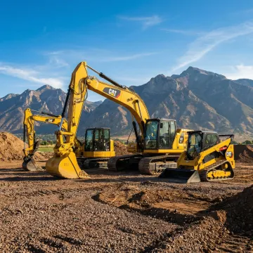 Heavy construction excavator and skid steer equipment on Sullivan County job site