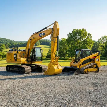 Heavy construction equipment including excavators and skid steers ready for rental in Loch Sheldrake NY