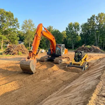 Excavation process on a residential property