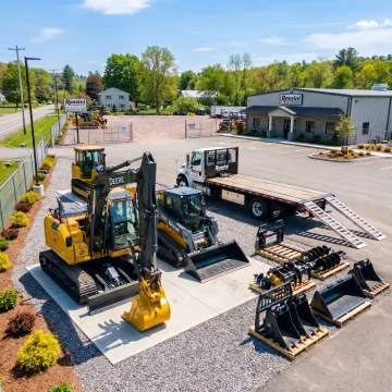 Excavator and skid steer ready for rental delivery
