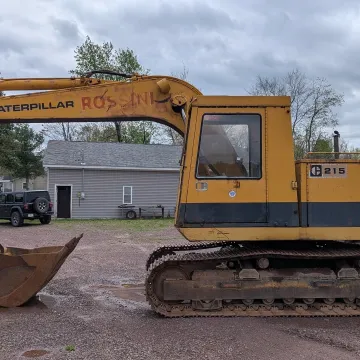 Mini excavator rental on a construction site