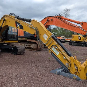 Modern earthmoving machine working on foundation earthmoving project in Sullivan County New York