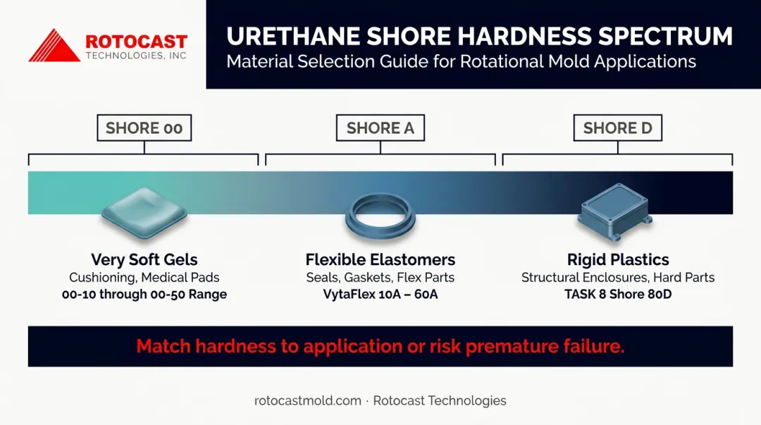 Urethane resin Shore hardness scale from Shore 00 soft gels to Shore D rigid plastics