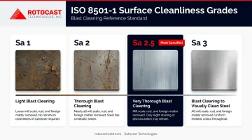 ISO 8501-1 blast cleaning grades Sa1 to Sa3 surface cleanliness comparison chart