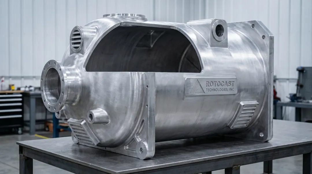 Rotocast Technologies aluminum cast rotational mold showing uniform wall construction