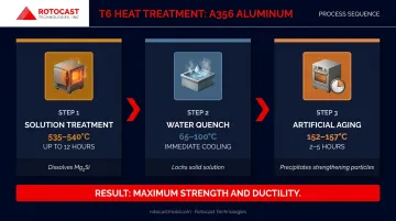 A356 T6 heat treatment three-step process flow solution treatment quench artificial aging