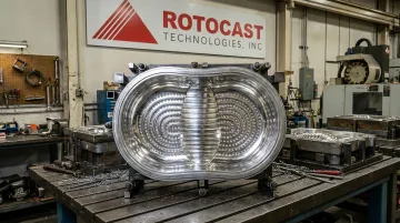Cast aluminum vacuum forming mold with uniform thin wall and smooth interior surface
