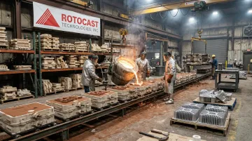 Rotocast Technologies foundry sand casting process for precision aluminum rotational molds