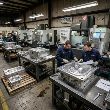 Foundry mold and tooling in manufacturing facility