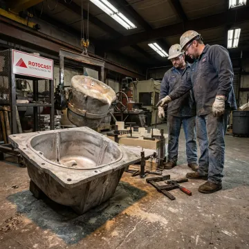 Aluminum casting mold in industrial foundry