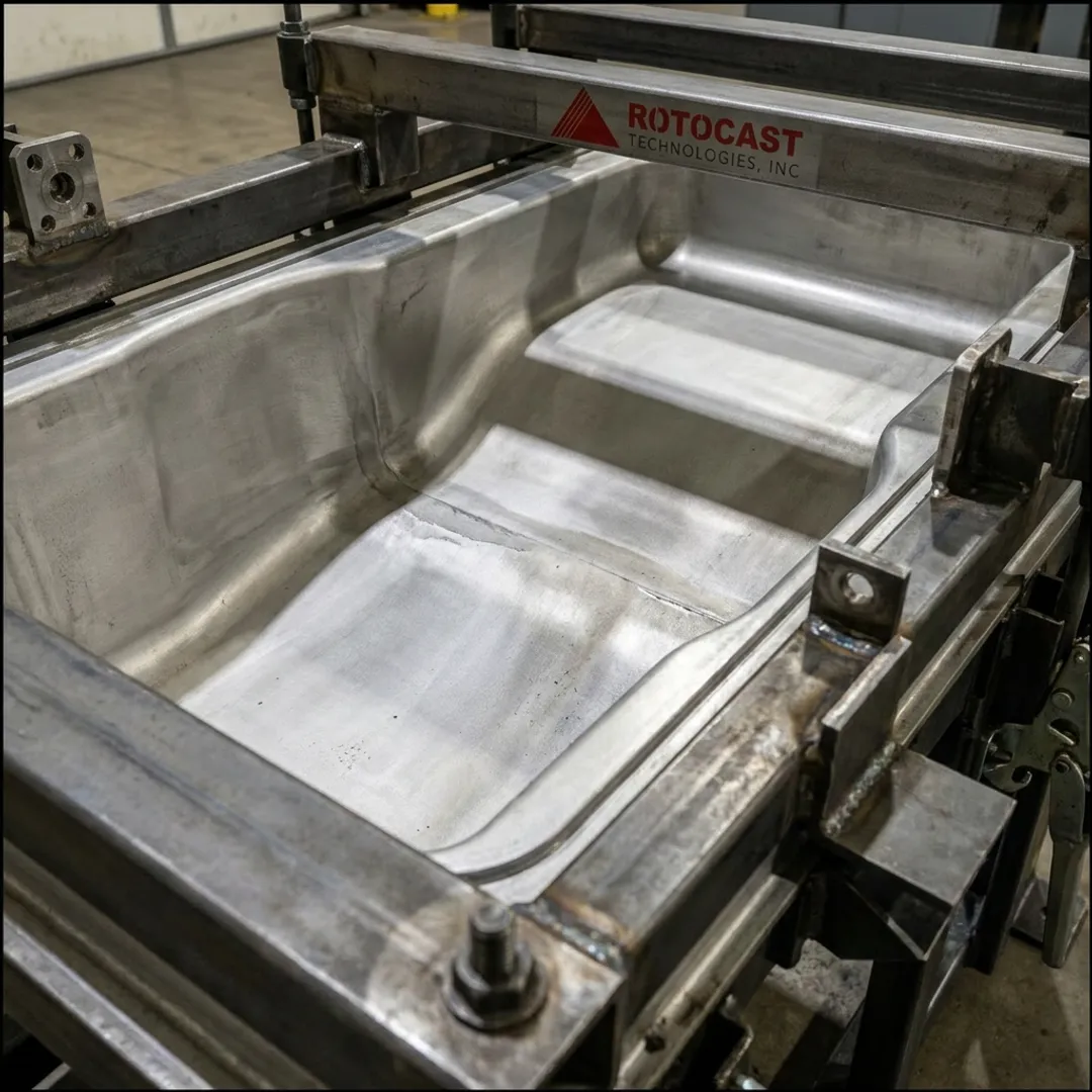 Cast aluminum tank mold in production
