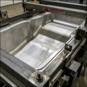 Cast aluminum tank mold in production