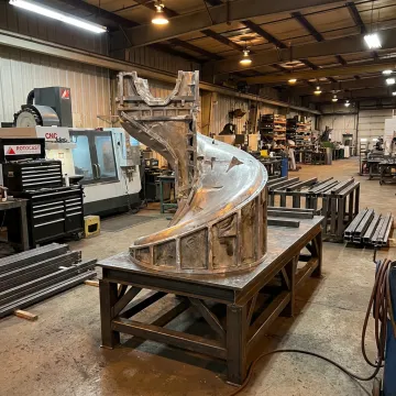 Refurbished rotational mold in workshop