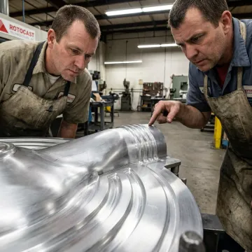 Refinished aluminum mold surface in production shop