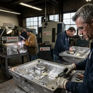 Mold repair process in an industrial machine shop